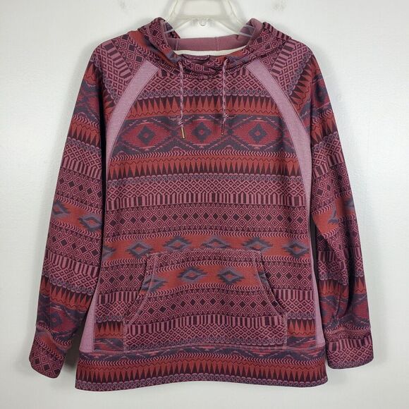 Burton Tops - Burton Crown Bonded Pullover Hoodie Pockets Water Repellant Southwestern Sz M